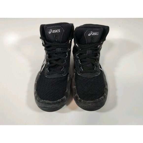 Asics Matflex 6 Wrestling Shoes Kids Youth 4 Boxing Black White Silver 1084A007 - Picture 2 of 12